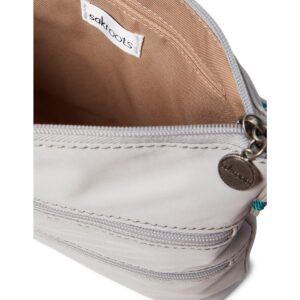 Sakroots Artist Circle Basic Crossbody in Eco Twill, Adjustable Crossbody Strap, Light Grey