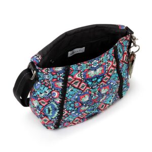 Sakroots Foldover Crossbody Bag in Eco-Twill with Adjustable Strap, Multi Ikat World