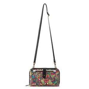 Sakroots Artist Circle Smartphone Crossbody in Coated Canvas, Detachable Wristlet Strap, Rainbow Spirit Desert II