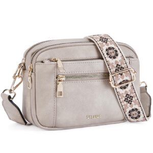 Telena Crossbody Purse for Women Small Crossbody Bags Trendy Vegan Leather with Adjustable Shoulder Strap Grey