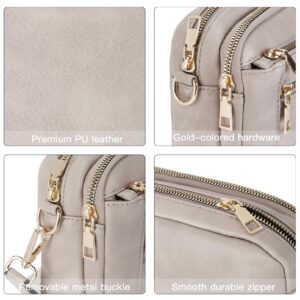 Telena Crossbody Purse for Women Small Crossbody Bags Trendy Vegan Leather with Adjustable Shoulder Strap Grey