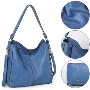 Montana West Hobo Bag for Women Large Vegan Leather Purses and Handbags Tote Bags Crossbody Shoulder Bags With Holster MWC-G1001 BLUE