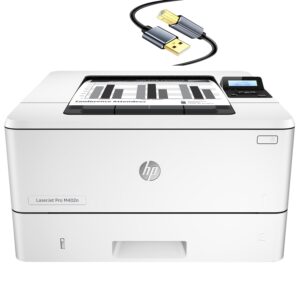 HP Laserjet Pro M402n Wired Monochrome Laser Printer with Ethernet Connectivity, White - Print only - 2-line LCD, 40 ppm, 1200 x 1200 dpi, 8.5 x 14, Manual Duplex Printing,Tillsiy Printer Cable