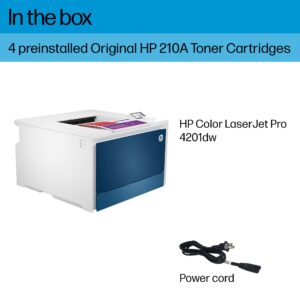 HP Color LaserJet Pro 4201dw Wireless Printer, Print, Fast speeds, Easy setup, Mobile printing, Advanced security, Best-for-small-teams, Instant Ink eligible