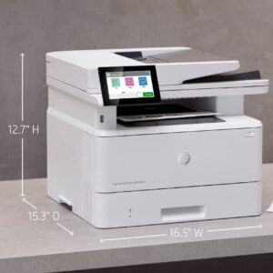 HP Laserjet Enterprise MFP M430f All-in-One Wired Monochrome Laser Printer, White - Print Scan Copy Fax - 4.3" LCD, 40 ppm, Auto Duplex Printing, 50-Sheet ADF, Ethernet (Renewed)