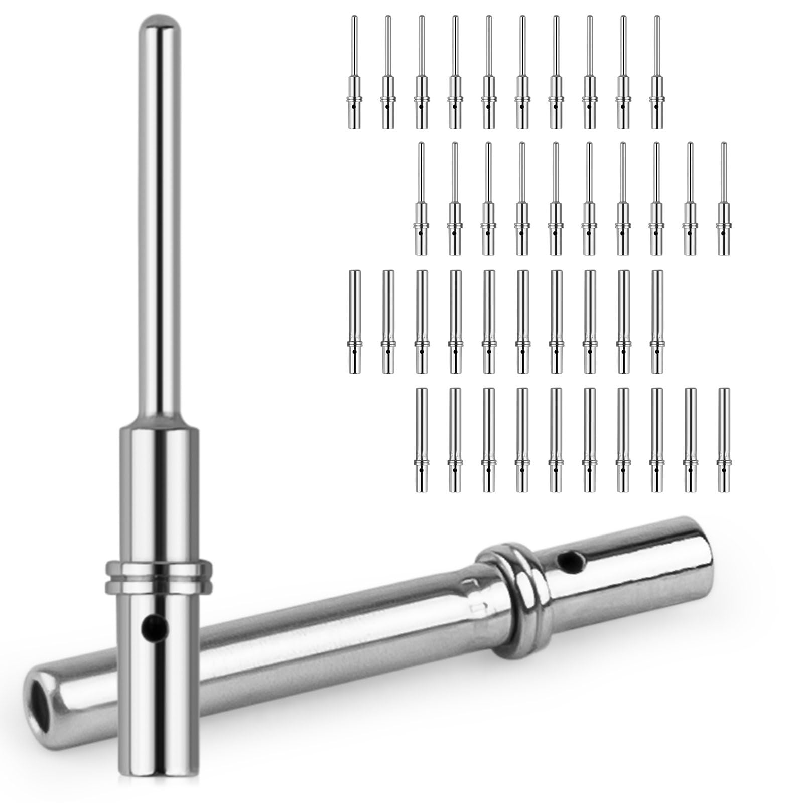 JRready Deutsch Connector Pins and Sockets Solid Contacts Size 20 - ST6282 20Pair Male Pins 0460-202-20141/ Female Pins 0462-201-20141, DTM Connector Terminals Wire Size 20-22AWG