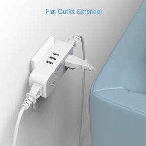 Surge Protector Outlet Extender, TESSAN Multi Plug Outlet Splitter with 4 Electrical Outlets 3 USB Ports, Multiple Plug Mini Wall Expander for Home Office Dorm Room Essentials