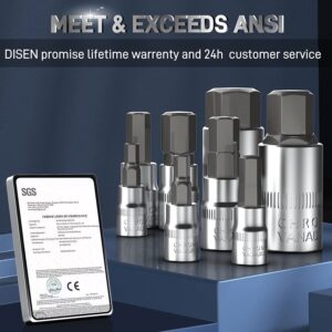 Disen 32-Piece HEX Bit Socket Set, SAE & Metric Allen Wrench Socket Set with Enhanced Storage Case, Premium Heat Treated Chrome Vanadium Steel & S2 Alloy Steel