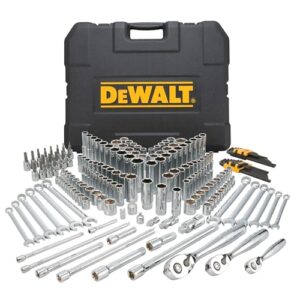 dewalt mechanics tools kit and socket set, 204-piece, 1/4" & 3/8" & 1/2" drive, mm/sae (dwmt72165)