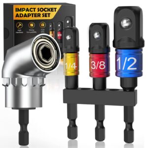 stocking stuffers for men adults women husband dad father mother teens christmas gifts cool gadgets 3-piece 1/4 3/8 1/2" socket wrenchimpact socket adapter set tools extension drill adapter bit set