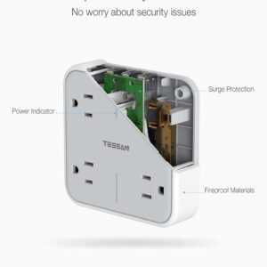 Multi Plug Outlet Extender with USB, TESSAN Surge Protector Splitter 3 USB Wall Charger, Multiple Expander for Travel, Home, College Dorm Room