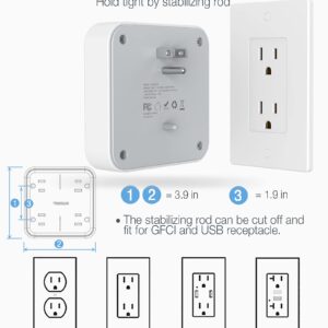 Multi Plug Outlet Extender with USB, TESSAN Surge Protector Splitter 3 USB Wall Charger, Multiple Expander for Travel, Home, College Dorm Room