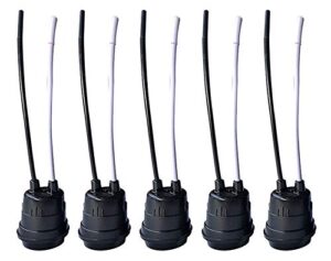 follite black pigtail temporary light socket (5 pack 14awg)