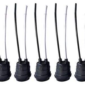 Follite Black Pigtail Temporary Light Socket (5 Pack 14AWG)