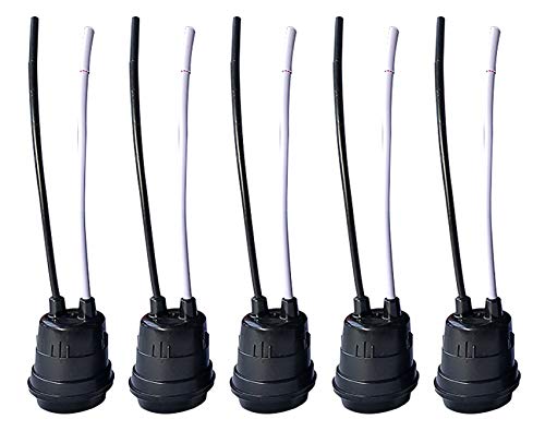 Follite Black Pigtail Temporary Light Socket (5 Pack 14AWG)