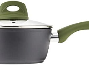 Bialetti Simply Italian Nonstick Covered Sauce Pan, 1.9 quart, Multicolored