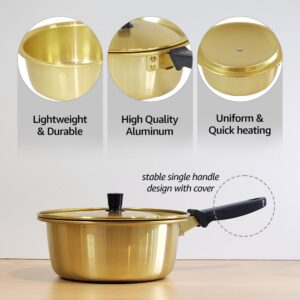 SCALEUP Korean Yellow Pot, Ramen Cooking Pot, Fast Heating (18cm/7 inches)