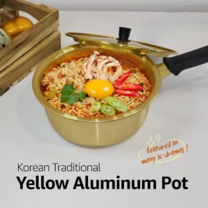 SCALEUP Korean Yellow Pot, Ramen Cooking Pot, Fast Heating (18cm/7 inches)