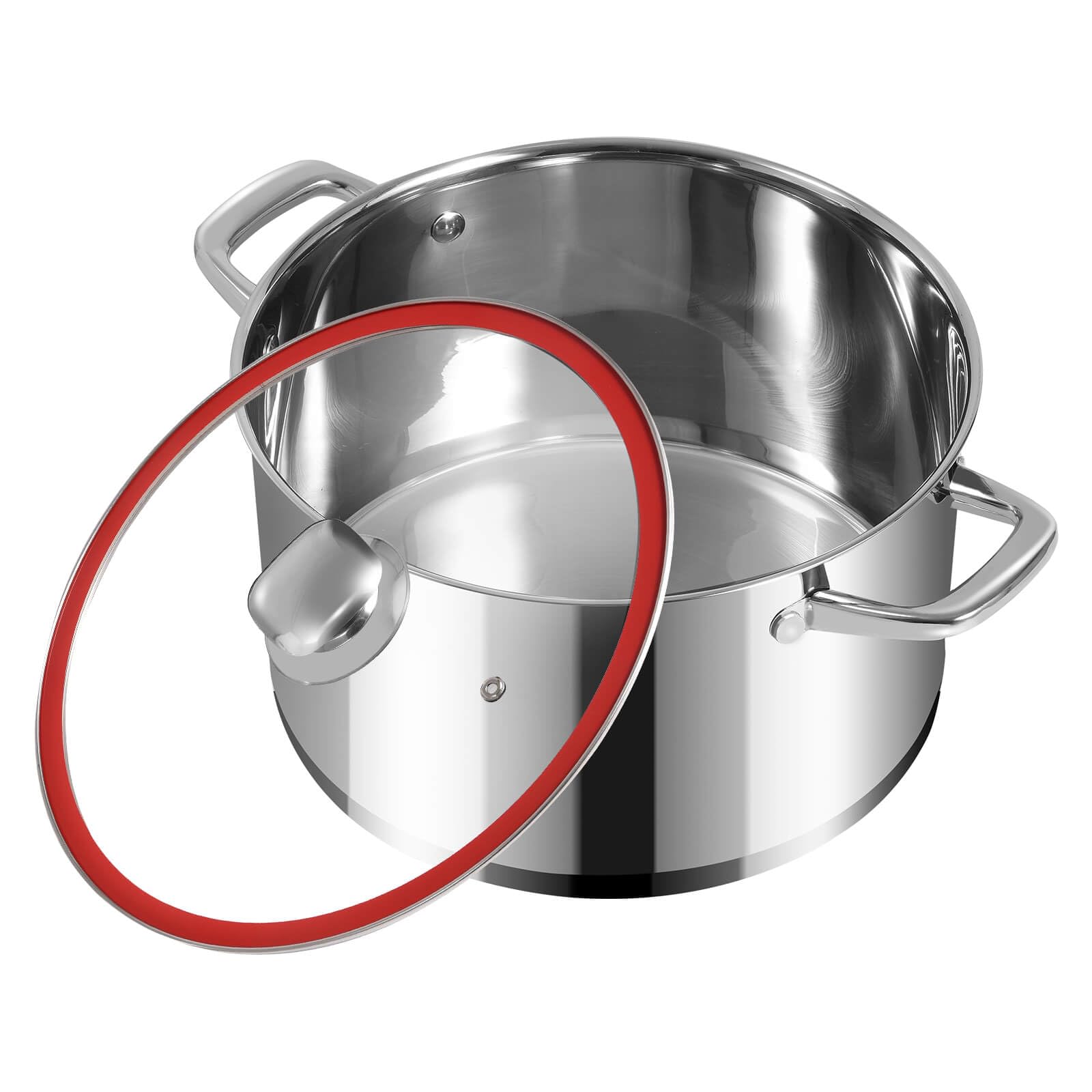 LEUGWAKN Stockpots 10 Quart- Stainless Steel Stock Pot With Lid-Soup Pot-Induction Pot-Cookware Pot-Cooking Pot-Corck Pot