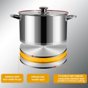 LEUGWAKN Stockpots 10 Quart- Stainless Steel Stock Pot With Lid-Soup Pot-Induction Pot-Cookware Pot-Cooking Pot-Corck Pot