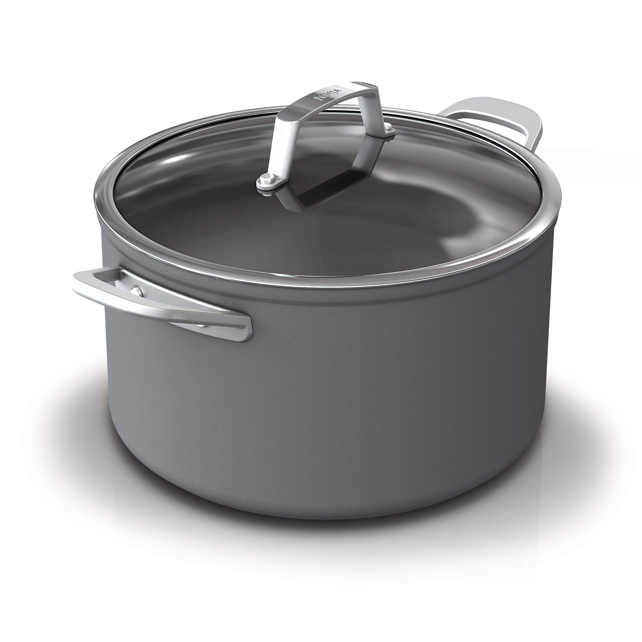 Ninja C30480 Foodi NeverStick Premium 8-Quart Stock Pot with Glass Lid, Hard-Anodized, Nonstick, Durable & Oven Safe to 500°F, Slate Grey