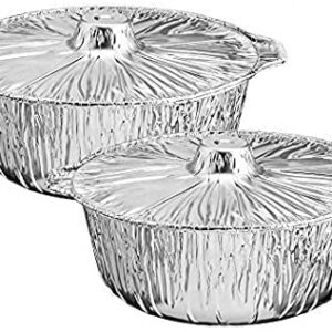 Nicole Fantini Disposable Aluminum Pot With Lid Complete Set Good to use on Stove (3, Small: 3.5Qrtz: 9X5 (LXH)), Silver