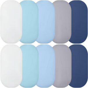 preboun 10 pack bassinet sheet for baby boys girls soft cradle sheets microfiber baby bassinet sheets fit for most oval, hourglass and rectangular mattress