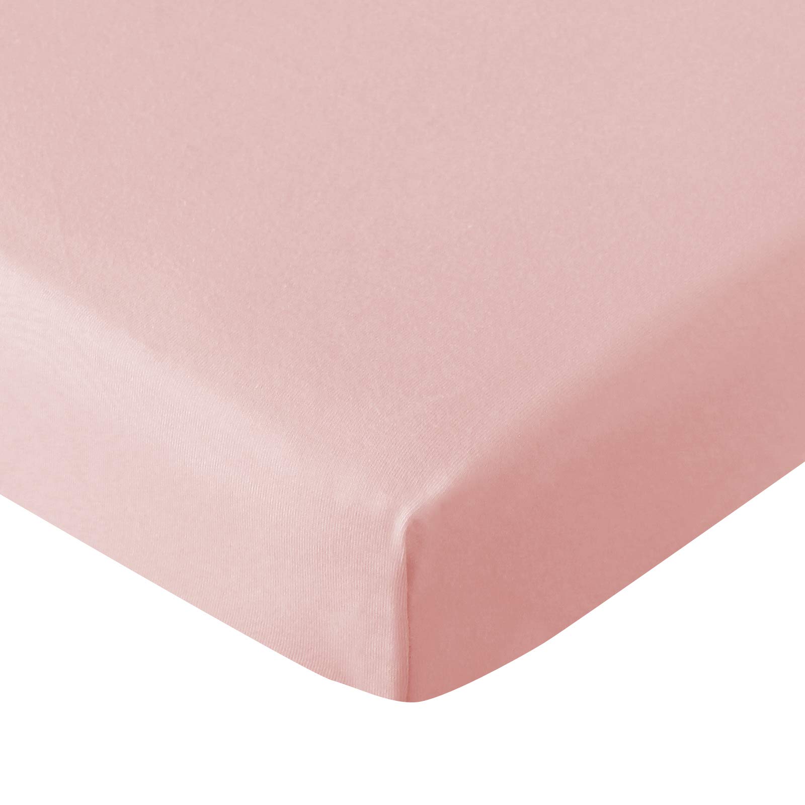 Pack and Play Sheets Fitted, 100% Cotton, Compatible with Graco Pack n Play, Ultra Soft Breathable Mini Crib Sheets, Convertible Playard Mattress Cover, Hypoallergenic Playard Playpen Sheets, Pink