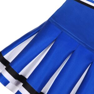 Sicypoty Girls Cheerleader Outfit Cheerleading Costume for Halloween Sport Games 7-8 Years Blue