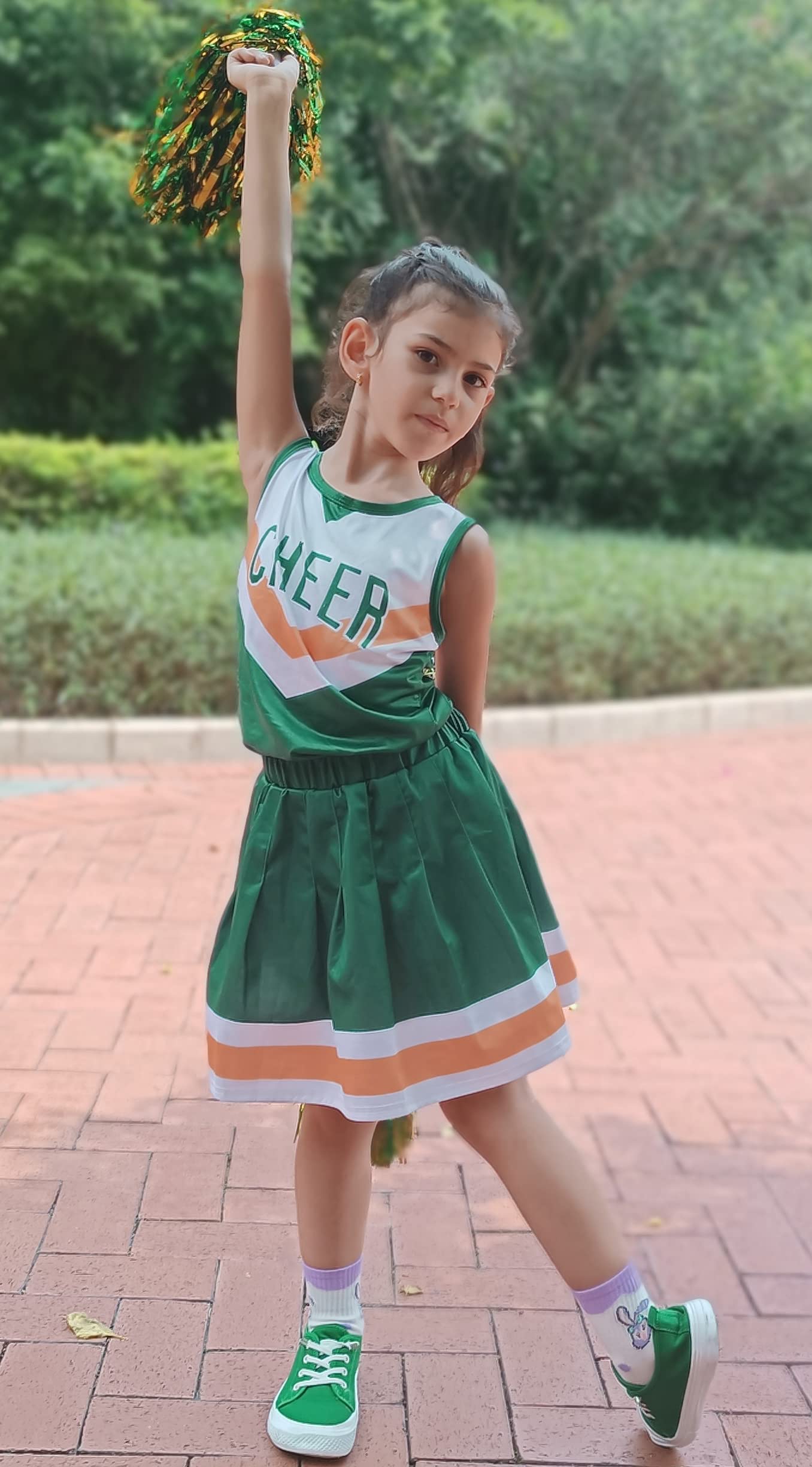 KAKALVER cheerleader costume for girls cheerleader outfit for Halloween Dress Up Cheerleader Gifts