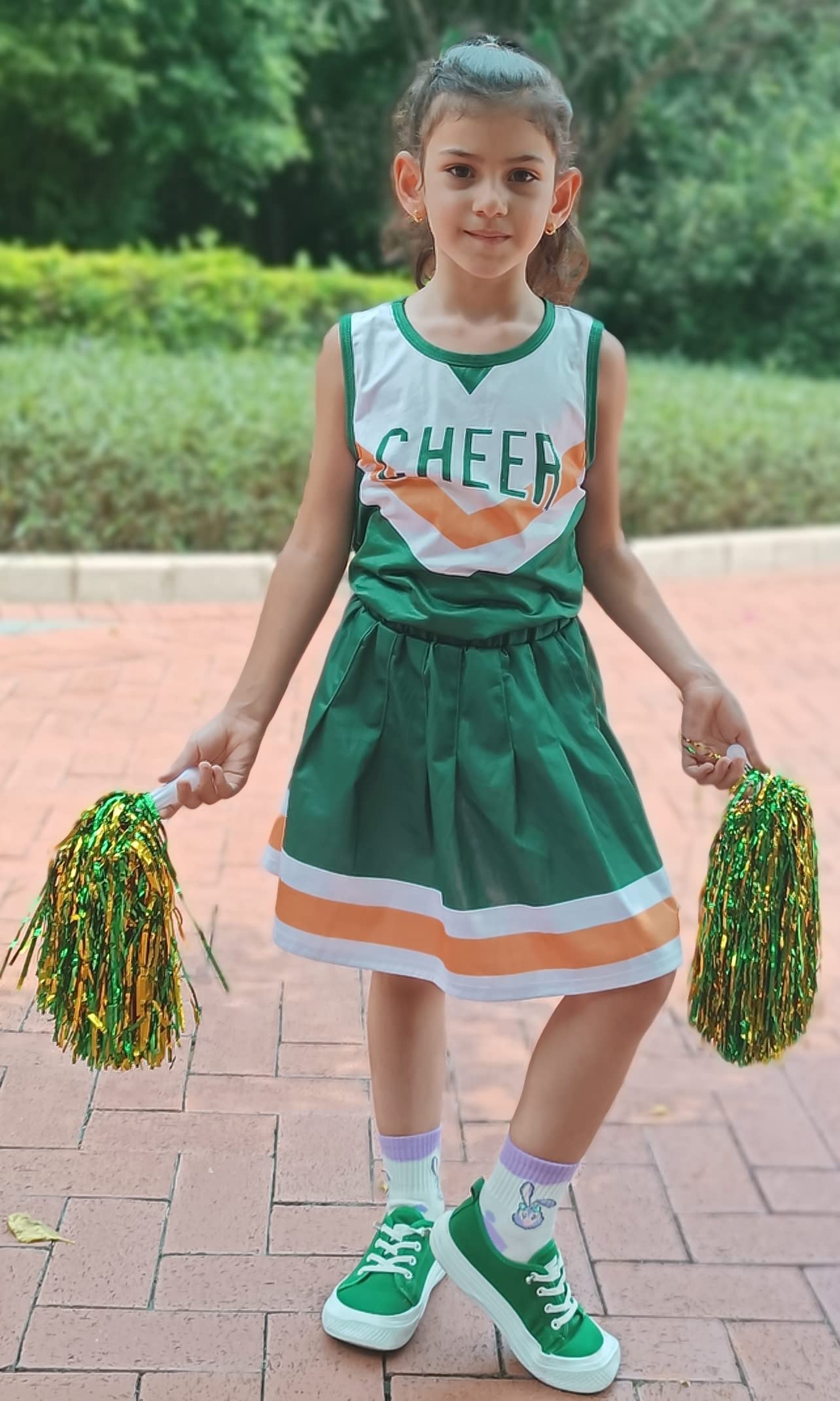 KAKALVER cheerleader costume for girls cheerleader outfit for Halloween Dress Up Cheerleader Gifts