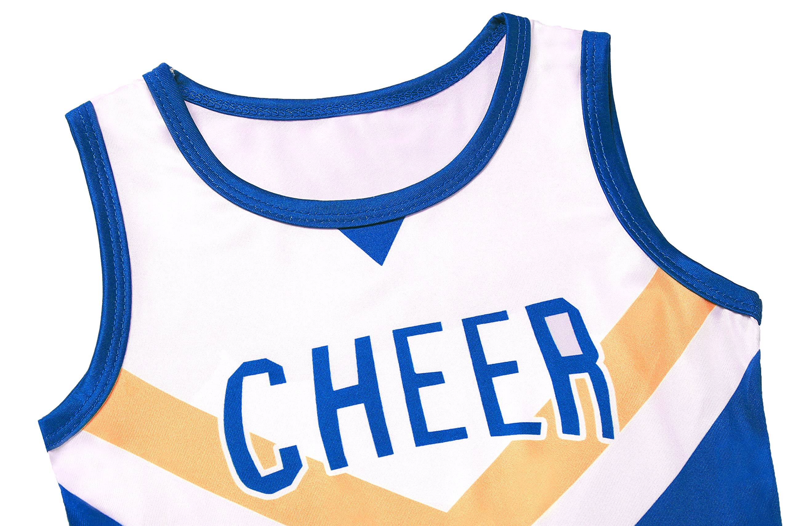 Gigoitly Cheerleader Costume for Girls Blue Cheerleading Outfit for Kids Cheer Up Party Halloween Cosplay Birthday Gifts