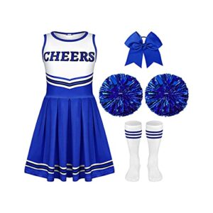 girls cheerleader costume outfit set fancy dress for halloween party birthday (7 to 8 years old)