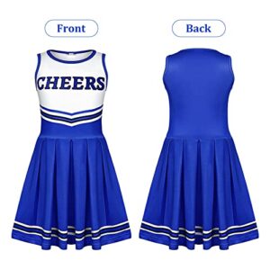 Girls Cheerleader Costume Outfit Set Fancy Dress for Halloween Party Birthday (7 to 8 years old)