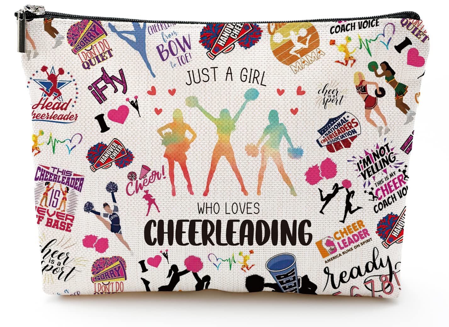 Cheer Stuff Cheerleader Cheer Bag Funny Cheerleader Gifts Cheerleading Girls Gift Christmas Birthday Gifts for Women Her Female Girls Cheer Team Merchandise - Peace Love Cheerleading