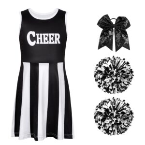 hotfiary cheerleader outfit for girls toddler halloween cheerleading outfit cheer uniform for party 3-12 years