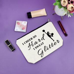 Sazuwu Cheerleader Gift for Teen Girls Makeup Bag Cheerleader Gift for Women Cosmetic Bag Cheer Team Gift Ideas Thank You Gift for Cheerleader Birthday Christmas Thanksgiving Gift Travel Bag