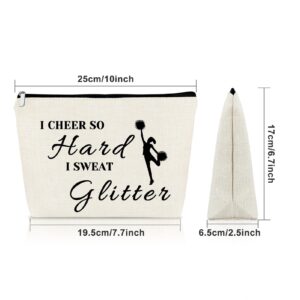 Sazuwu Cheerleader Gift for Teen Girls Makeup Bag Cheerleader Gift for Women Cosmetic Bag Cheer Team Gift Ideas Thank You Gift for Cheerleader Birthday Christmas Thanksgiving Gift Travel Bag