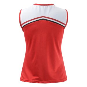 OurLore Women's High School Musical Cheerio Classic Cheerleader Athletic Sport Uniform Fancy Dress (Red, US 6-8)