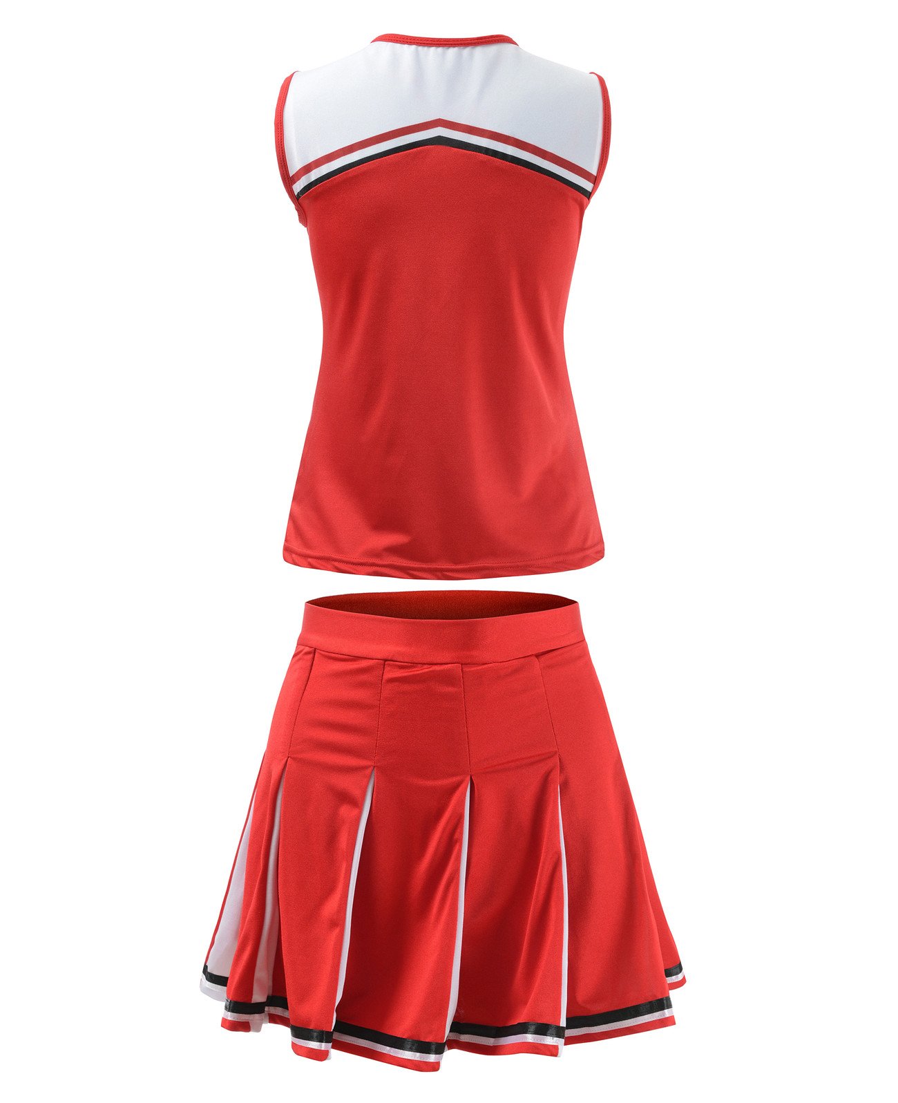 OurLore Women's High School Musical Cheerio Classic Cheerleader Athletic Sport Uniform Fancy Dress (Red, US 6-8)