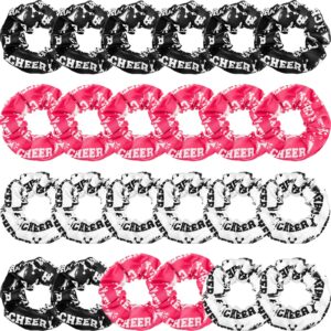 mtlee 24 pcs cheer scrunchies bulk cheer pack gifts cheer hair accessories cheerleading hair ties cheerleading elastics for girls women cheer teams birthday party