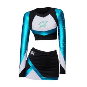 veecoocos maddy perez cheerleader outfit women's crop top with mini skirt set school cheerleading costume-xl