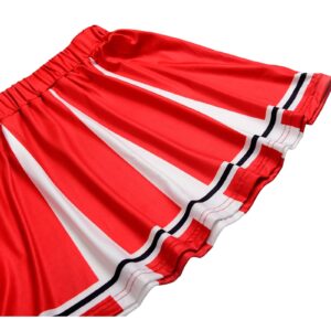 knemmy Cheerleader Costume for Girls Cheerleading Outfit Cheer Leader Dress for Halloween Party (Red, 4T(120))