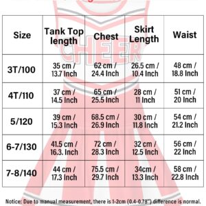 knemmy Cheerleader Costume for Girls Cheerleading Outfit Cheer Leader Dress for Halloween Party (Red, 4T(120))