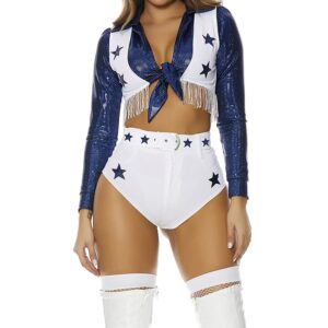 Forplay Womens Seeing Stars Cheerleader Adult Sized Costumes, White, Medium/Large US