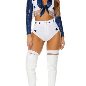 Forplay Womens Seeing Stars Cheerleader Adult Sized Costumes, White, Medium/Large US