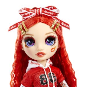 Rainbow High Cheer Ruby Anderson – Red Cheerleader Fashion Doll with 2 Pom Poms and Doll Accessories, Great Gift for Kids 6-12 Years Old