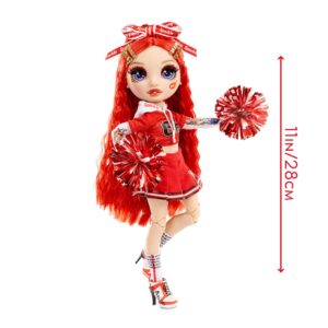 Rainbow High Cheer Ruby Anderson – Red Cheerleader Fashion Doll with 2 Pom Poms and Doll Accessories, Great Gift for Kids 6-12 Years Old