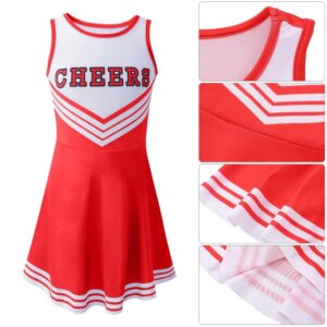 Hotfiary Cheerleader Costume for Girls Toddler Halloween Cheerleading Outfit for Dress Up Party Birthday Gift 3-12 Year