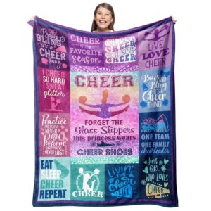 gevuto cheerleader gifts blanket 50"x60" - cheer gifts for cheerleaders - cheerleading gifts throw - gifts for cheerleaders - cheerleading gift ideas -cheer coach gift -cheer blankets for girls teens